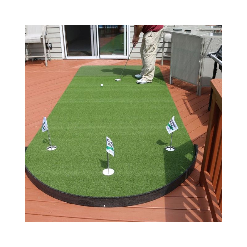 Big Moss Golf Commander Patio Series Putting & Chipping Green in 15x6 foot option rear view.