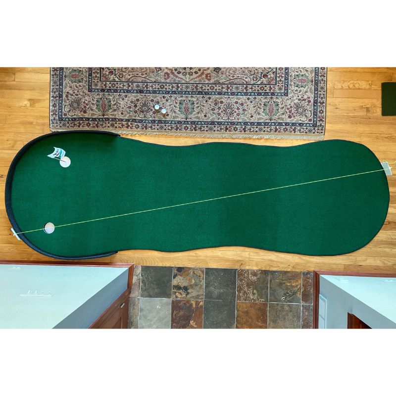 Big Moss Golf The Augusta 410 V2 putting green overhead view.