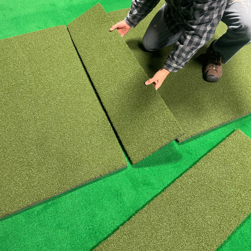 Big Moss True Launch Hitting Strip man placing the strip down.