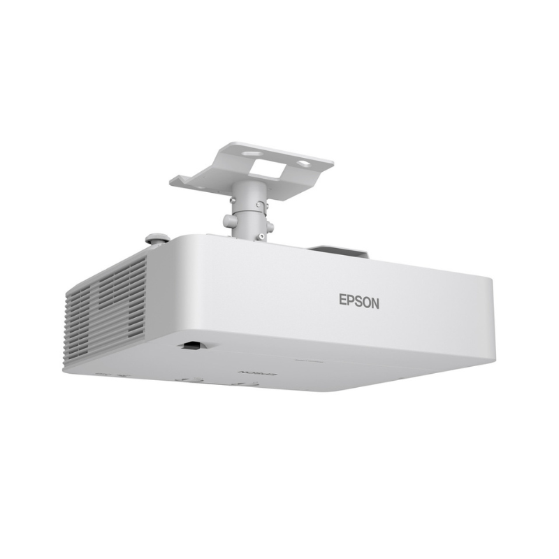 Epson L690SU Powerlite 6200-Lumen WUXGA Short Throw 3LCD Laser Projector rear side view with mount.