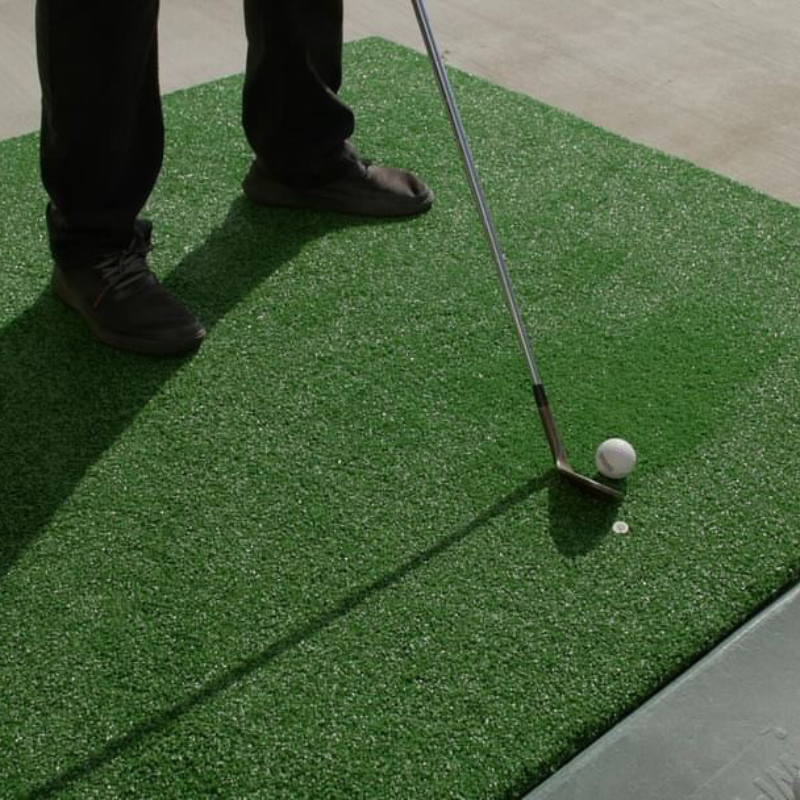 Monster Mat Golf Mat 2.0 overhead view with golfer.