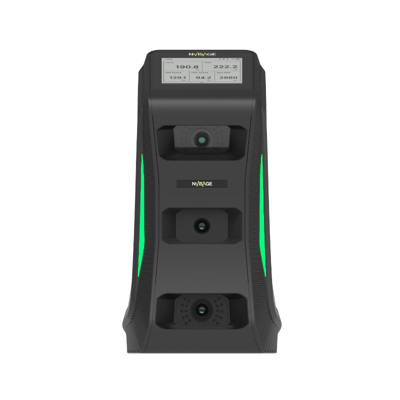 NVISAGE NEO-E Launch Monitor front view green lights.