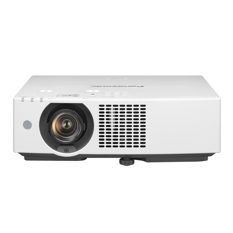 Panasonic PT-VMZ72U7 7300-Lumen WUXGA Normal Throw Golf Simulator Projector front view.