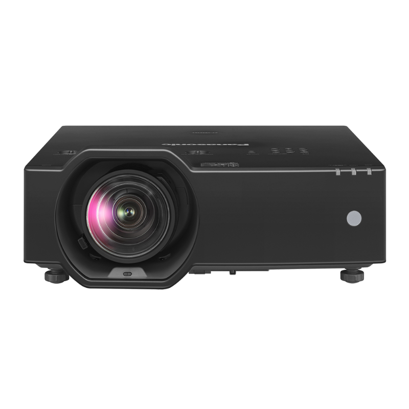 Panasonic PT-VMZ7STBU7 7000-Lumen WUXGA Short Throw Golf Simulator Projector front view.
