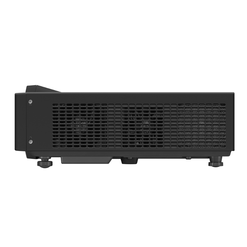 Panasonic PT-VMZ7STBU7 7000-Lumen WUXGA Short Throw Golf Simulator Projector right sided view.