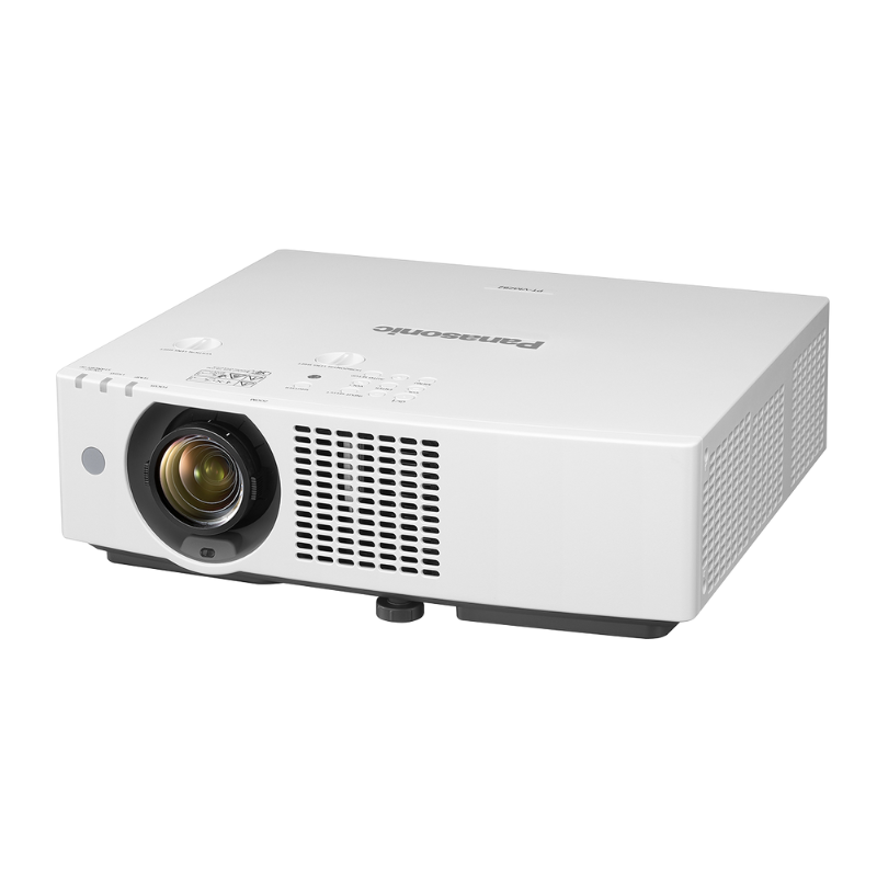 Panasonic PT-VMZ82U7 8000-Lumen WUXGA Normal Throw Golf Simulator Projector slight overhead view.