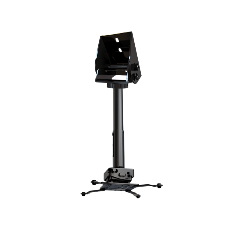 Projector Vaulted Ceiling Mount front view black metal mounting base and tilting head.