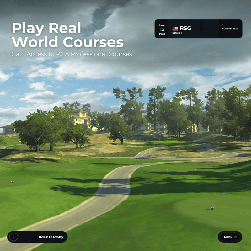 Red Stakes Golf Mobile Golf Starter Bundle golf course simulation play real world courses.