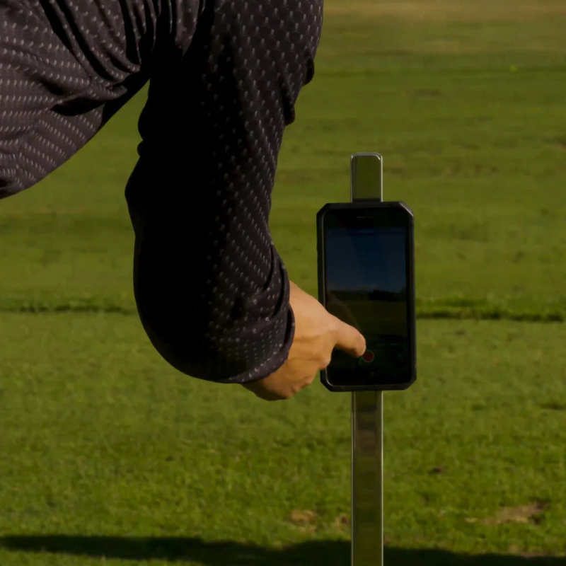 Scratch Stick & Magnet recording stake with phone.