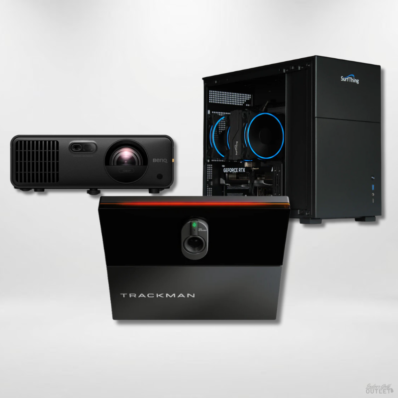 Trackman iO Commercial Launch Monitor Projector Golf Simulator Computer Package.