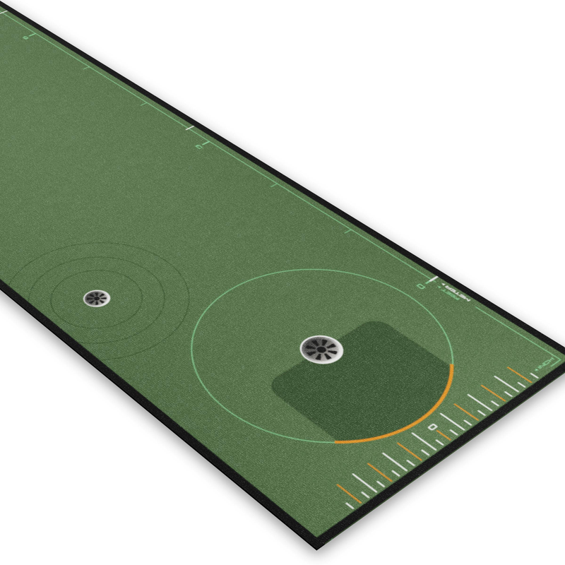 Ultimate Fitting mat with alignment target at an angle.